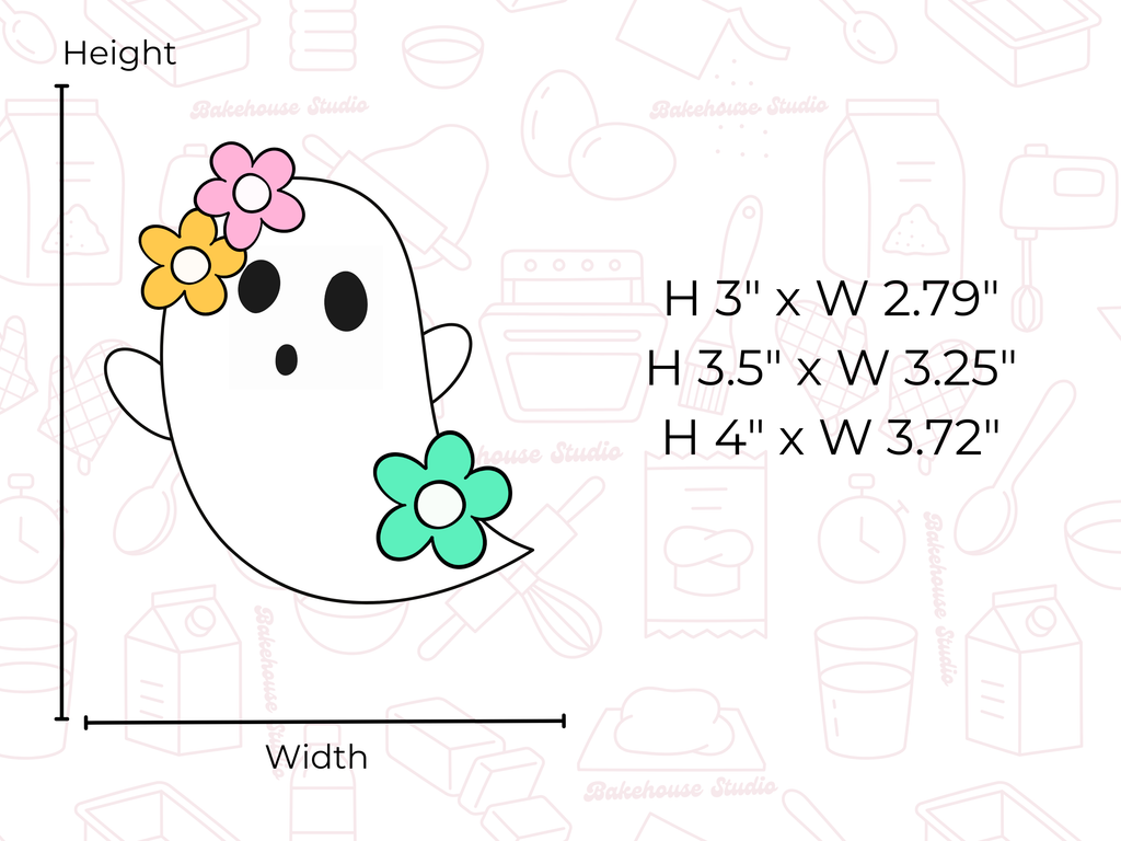 1045 Flower Ghost Cookie Cutter